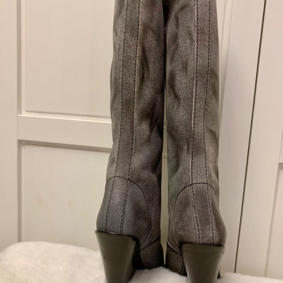 DIESEL ‘D-WEST HB' Gray Wedge Boots Size US7/EU37 DIESEL Leather - Picture 11 of 16